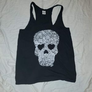 COPY - PINK Flowers Skull Tank Top